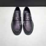 LV Calf Leather Letter Buckle Loafers For Men