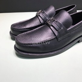 LV Calf Leather Letter Buckle Loafers For Men