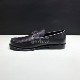 LV Calf Leather Letter Buckle Loafers For Men