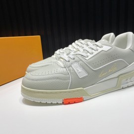 LV Calf Leather Lace Up Sneakers For Men Gray