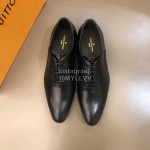 LV Black Cowhide Lace Up Business Shoes For Men