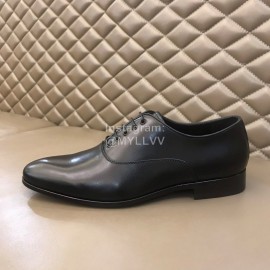 LV Black Cowhide Lace Up Business Shoes For Men