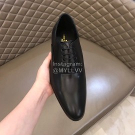 LV Black Cowhide Lace Up Business Shoes For Men