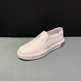 LV 3d Printed Cowhide Casual Loafers For Men White