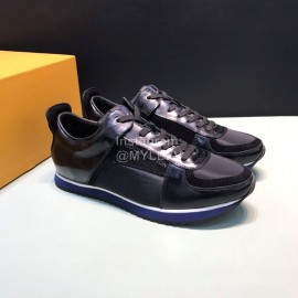 LV Cowhide Canvas Casual Sneakers For Men Black