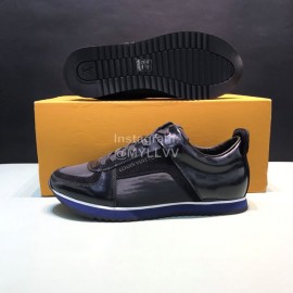 LV Cowhide Canvas Casual Sneakers For Men Black