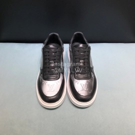 LV Classic Monogram Leather Lace Up Casual Sneakers For Men 