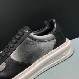 LV Classic Monogram Leather Lace Up Casual Sneakers For Men 