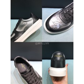 LV Classic Monogram Leather Lace Up Casual Sneakers For Men 