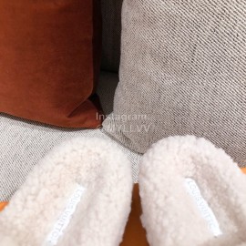 Lv Winter Wool Slippers White