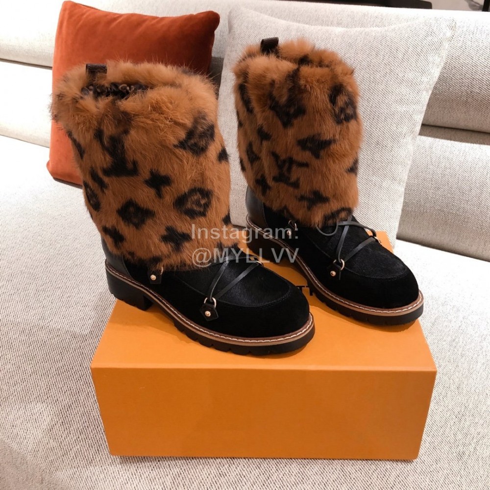 Lv Winter Plush Boots Black
