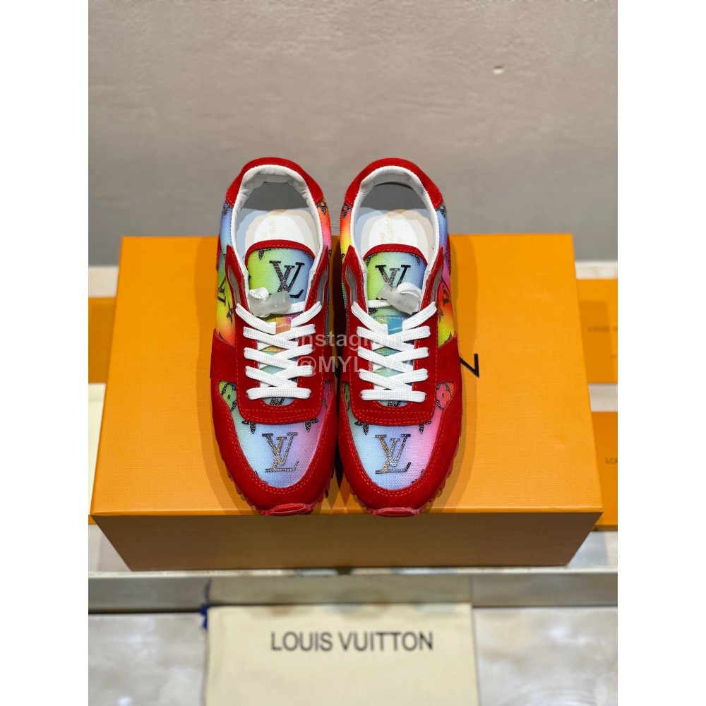 Lv Color Splicing Couple Casual Sneakers Red