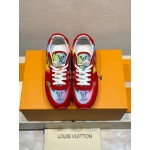Lv Color Splicing Couple Casual Sneakers Red