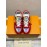 Lv Color Splicing Couple Casual Sneakers Red