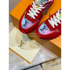 Lv Color Splicing Couple Casual Sneakers Red