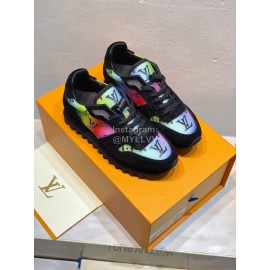 Lv Color Splicing Couple Casual Sneakers Black