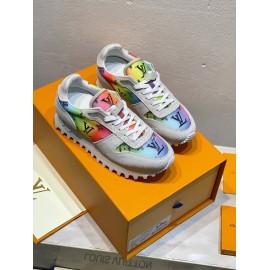 Lv Color Splicing Couple Casual Sneakers Gray