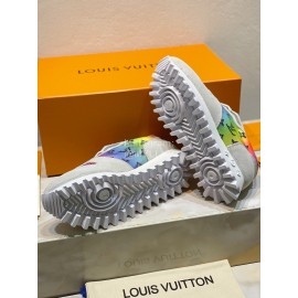 Lv Color Splicing Couple Casual Sneakers Gray