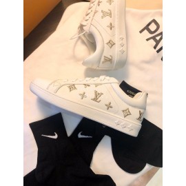 Lv Classic Silk Embroidery Casual Shoes