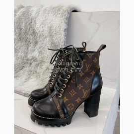 Lv Autumn Winter New Thick Heel Thick Soled Boots Brown