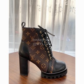 Lv Autumn Winter New Thick Heel Thick Soled Boots Brown