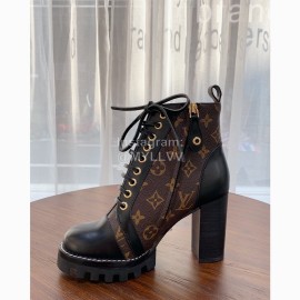 Lv Autumn Winter New Thick Heel Thick Soled Boots Brown