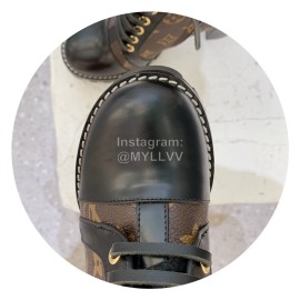 Lv Autumn Winter New Thick Heel Thick Soled Boots Brown