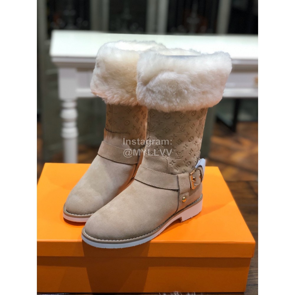 Lv Winter Embossed Wool Boots For Women