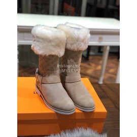 Lv Winter Embossed Wool Boots For Women