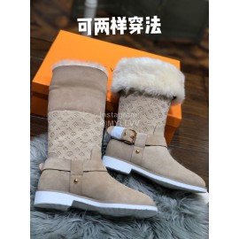 Lv Winter Embossed Wool Boots For Women