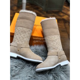 Lv Winter Embossed Wool Boots For Women