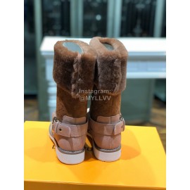 Lv Winter Embossed Wool Boots For Women Coffee