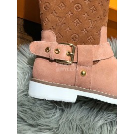 Lv Winter Embossed Wool Boots For Women Coffee