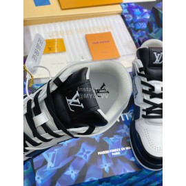 Lv Autumn Winter Calf Sneakers For Men Black