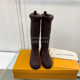 Lv Warm Wool Knee Boots For Women Purple