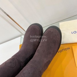 Lv Warm Wool Knee Boots For Women Purple