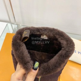 Lv Warm Wool Knee Boots For Women Purple