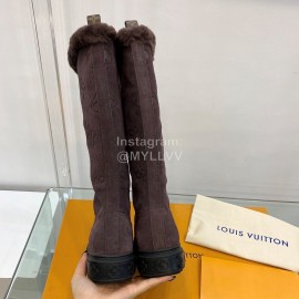 Lv Warm Wool Knee Boots For Women Purple