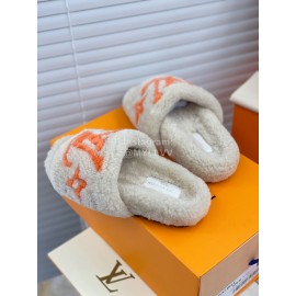 Lv Winter Lamb Wool Slippers White