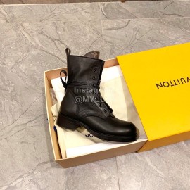 Lv Autumn Winter Calf Leather Locomotive Strap Boots