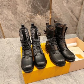 Lv Autumn Winter Calf Leather Locomotive Strap Boots