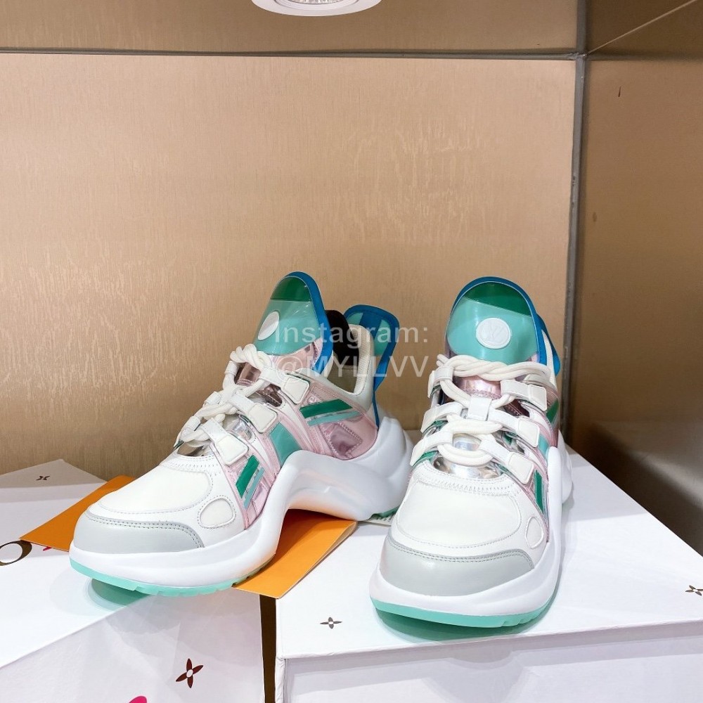 Lv Archlight Series Fashion Thick Bottom Sneakers Green