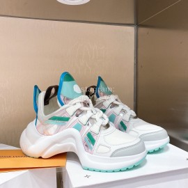 Lv Archlight Series Fashion Thick Bottom Sneakers Green