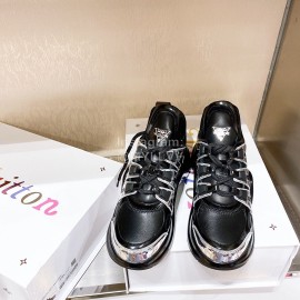 Lv Archlight Series Black Thick Bottom Sneakers