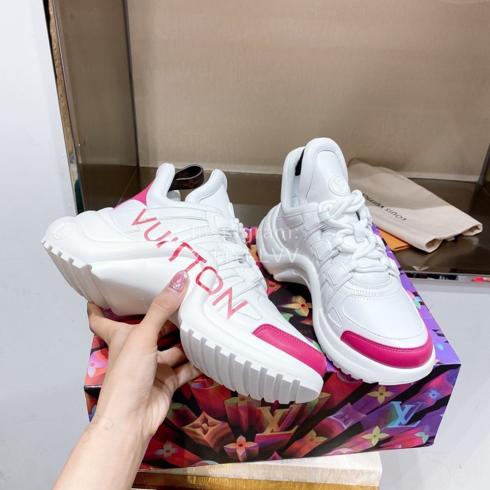 Lv Archlight Series Fashion Thick Bottom Sneakers White
