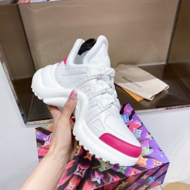 Lv Archlight Series Fashion Thick Bottom Sneakers White