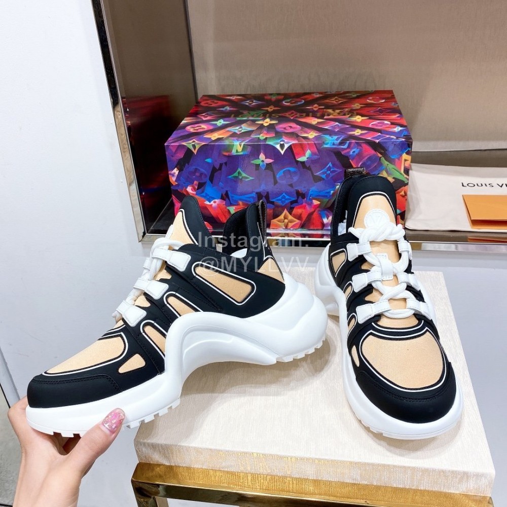 Lv Archlight Series Fashion Thick Bottom Sneakers Khaki