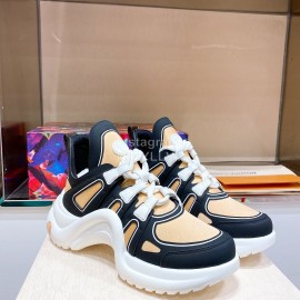 Lv Archlight Series Fashion Thick Bottom Sneakers Khaki