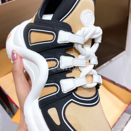 Lv Archlight Series Fashion Thick Bottom Sneakers Khaki