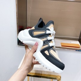 Lv Archlight Series Fashion Thick Bottom Sneakers Khaki